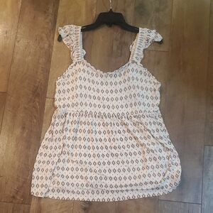 Torrid Cream Floral Ruffle Sleeve Blouse